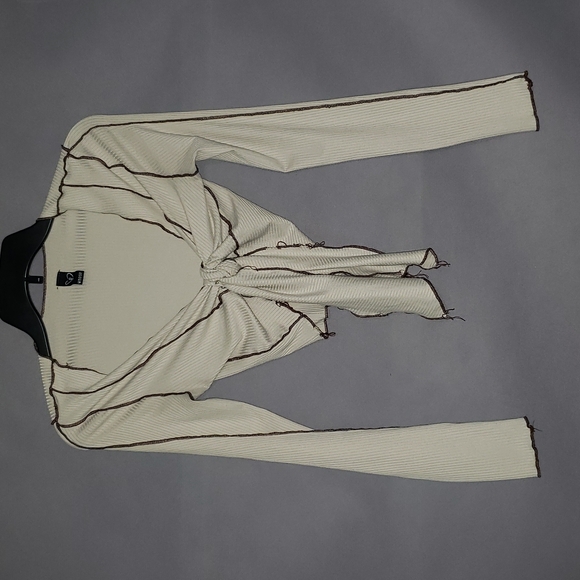 Nude Crop Windsor Fall Top - Picture 1 of 4